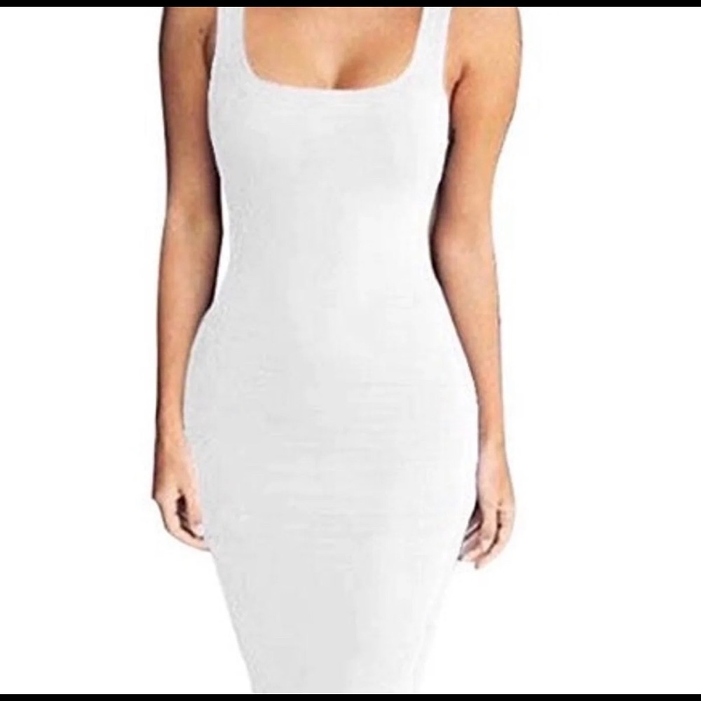 White midi dress